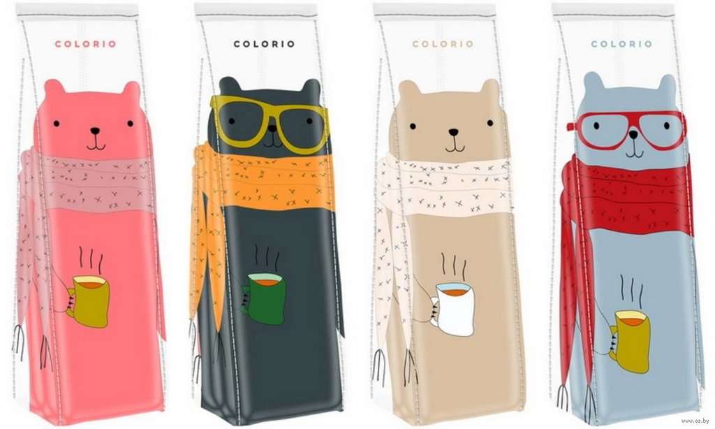 Пенал  универсальный Colorio "Милый мишка" 20,5*6 *5,5  см, ассорти