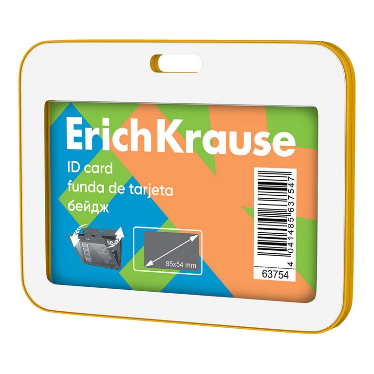Бейдж горизонтальный  97*77мм (вставка 85*54мм) книжка, желтый ErichKrause Neon