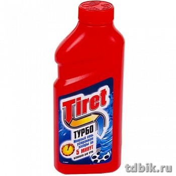 Средство для труб Tiret Turbo, 1000мл, гель Средство для труб Tiret Turbo, 1000мл, гель