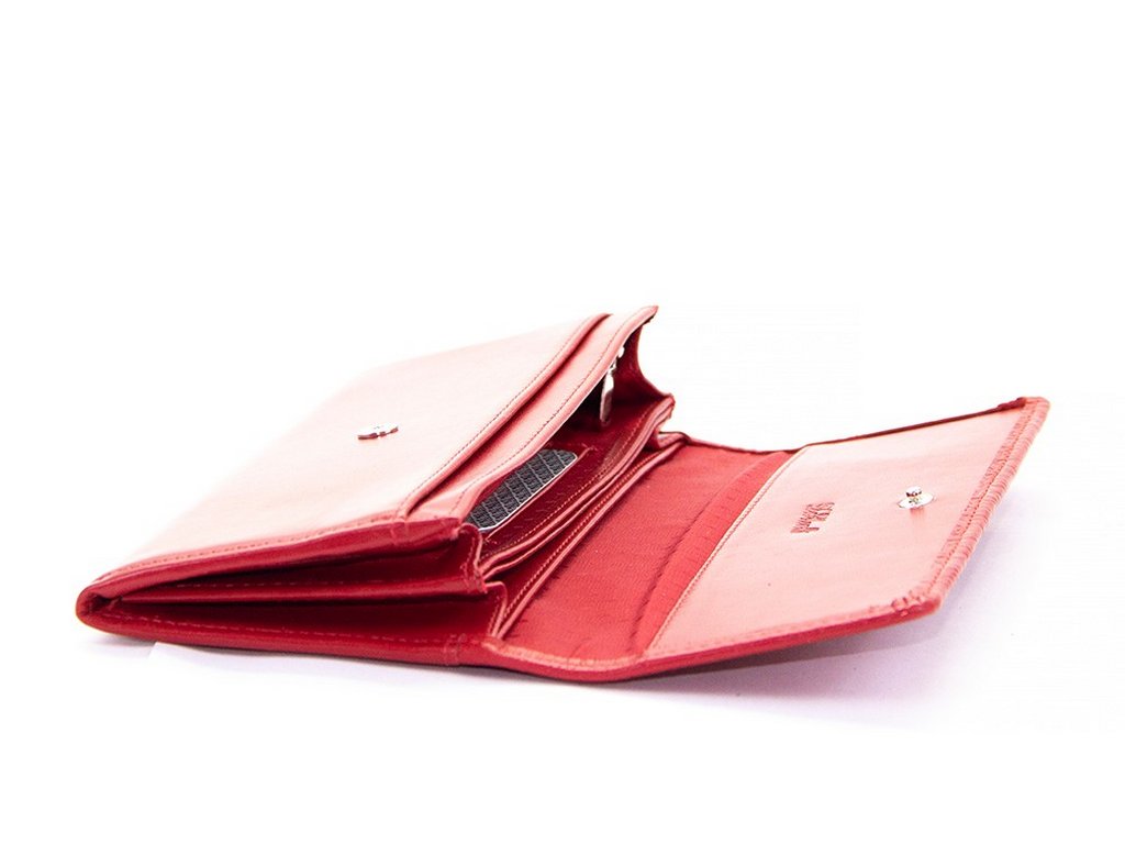 Портмоне D.Morelli женское "Энжи" большое  нат. кожа, красное