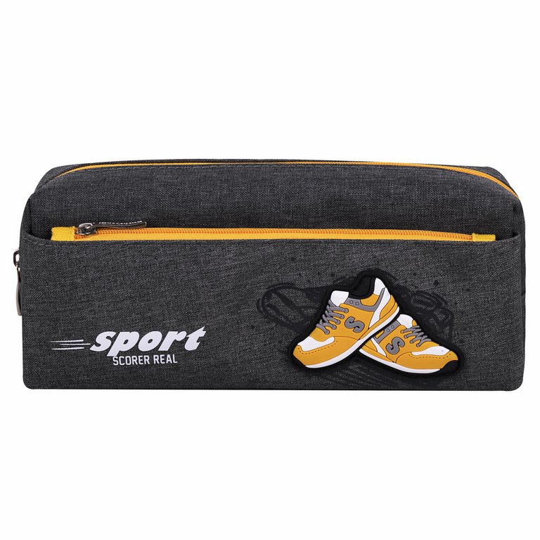 Пенал  для мальчика Юнландия "Sport scorer" 21*6*9 см серый