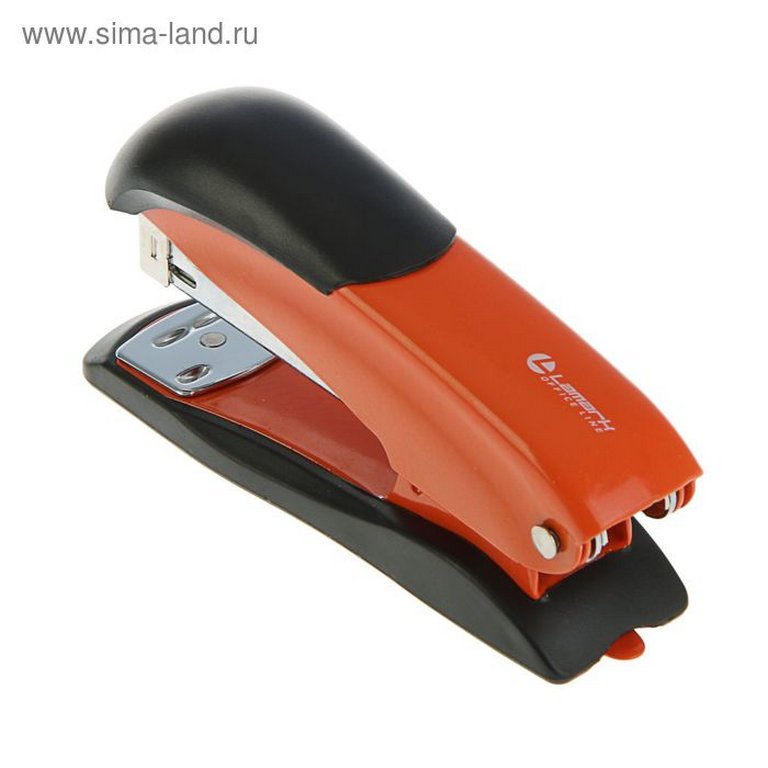 Степлер 24/6 до 20л металлический, Lamark Ulrich, оранжевый с антистеплером