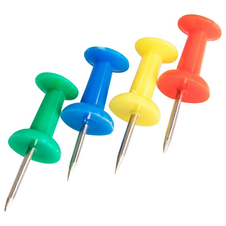 Кнопки-гвоздики канцелярские  50 шт/уп, цветные deVENTE