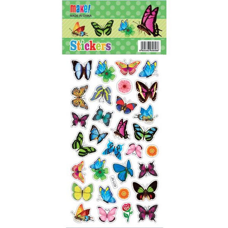 Наклейки  9 х 16 см "Butterfly world"