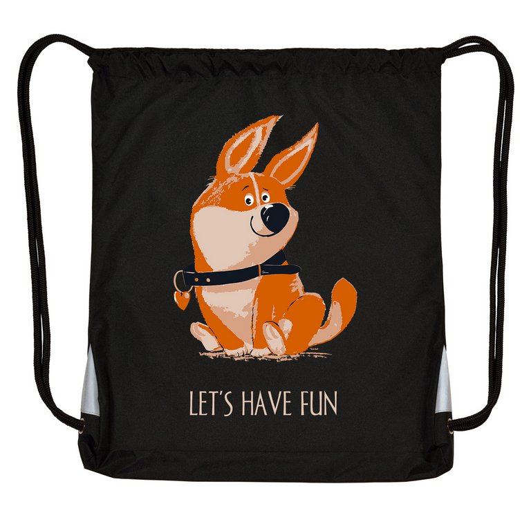 Сумка для обуви для девочки 54*44 см BrunoVisconti "ЗАБАВНЫЙ КОРГИ" черный