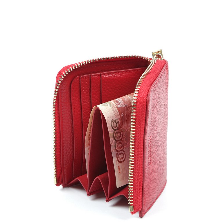 Портмоне FABRETTI женское, нат. кожа, 11*10*3 см, красный
