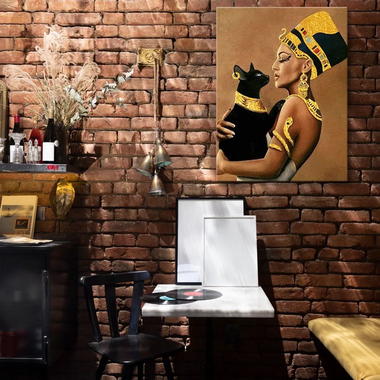 Роспись по номерам (холст) 40*50см с поталью "Царица Египта" (основа+акрил.краски+кисти)