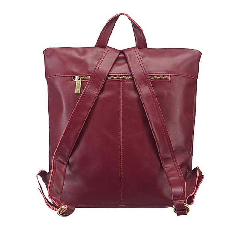 Рюкзак женский Dr.Koffer 32X38X15 см, нат.кожа, бордо