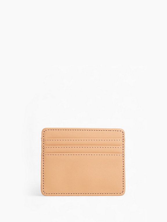 Картхолдер, на 3 карты, отделение для купюр, бежевый