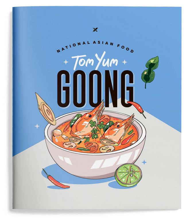 Тетрадь 48 лист кл. А5 на скрепке LOREX "ASIAN FOOD" мел. карт. soft touch выб. лак конгрев офс. дво