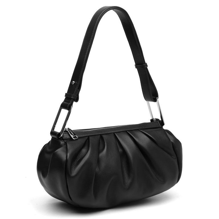 Сумка женская FABRETTI 27х14х7 см, нат. кожа, черный