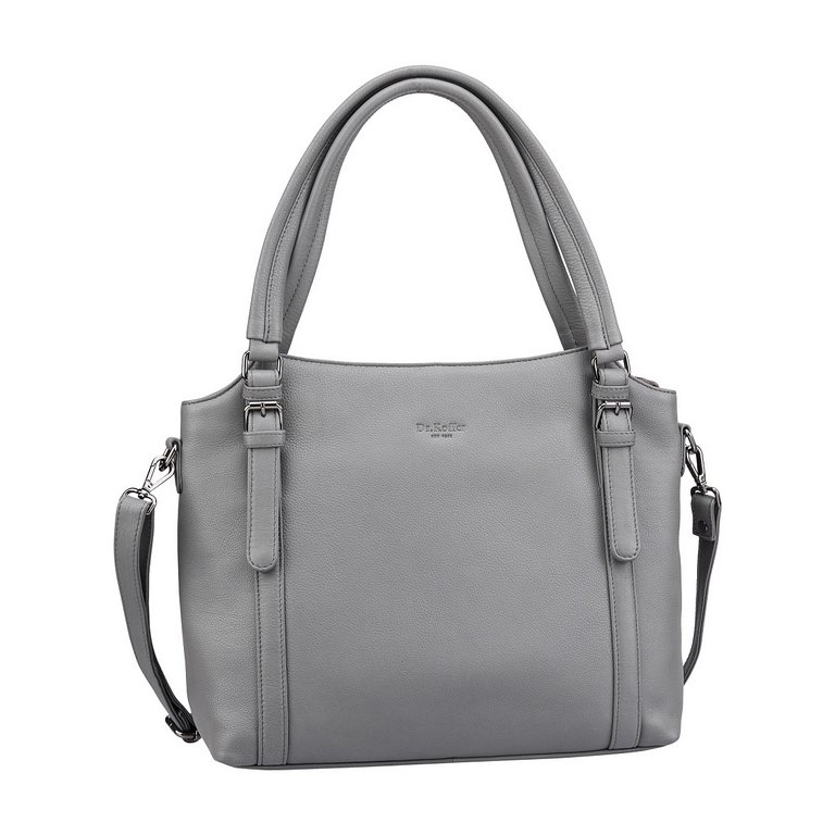 Сумка женская Dr.Koffer 33х27х13см см, нат.кожа серая