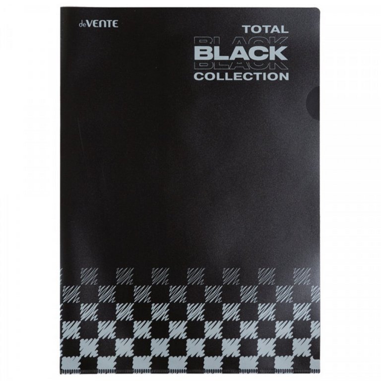 Папка-уголок A4 пластик 0,18 мм deVENTE "Total black", черная