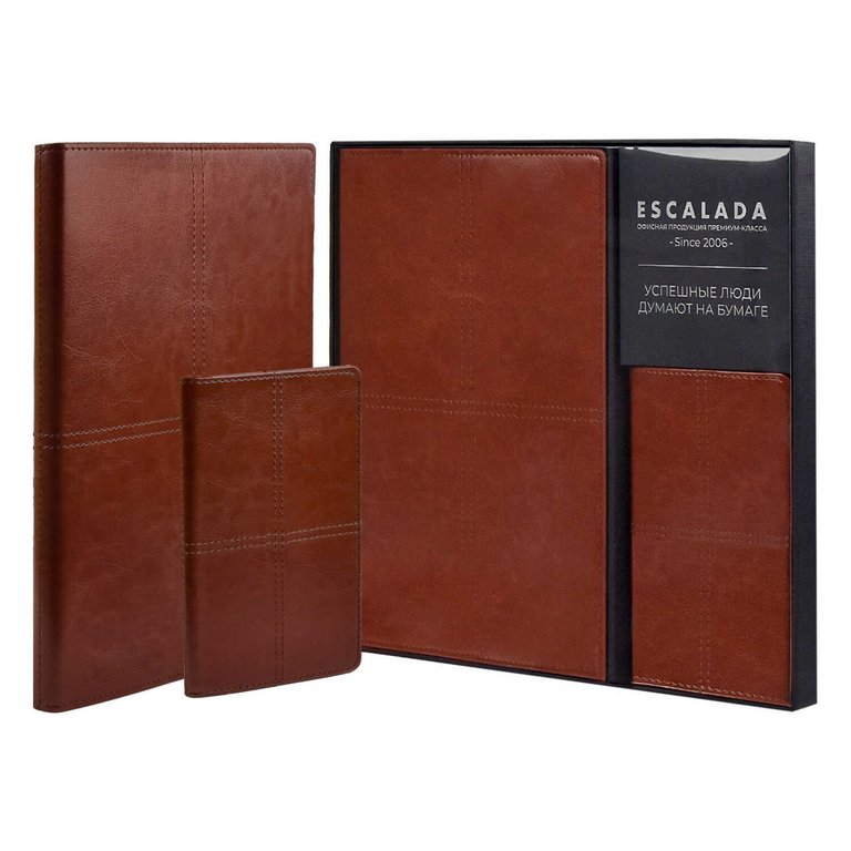 Набор подарочный Escalada "Сариф" (Ежедневник без дат + обложка для паспорта) кожзам