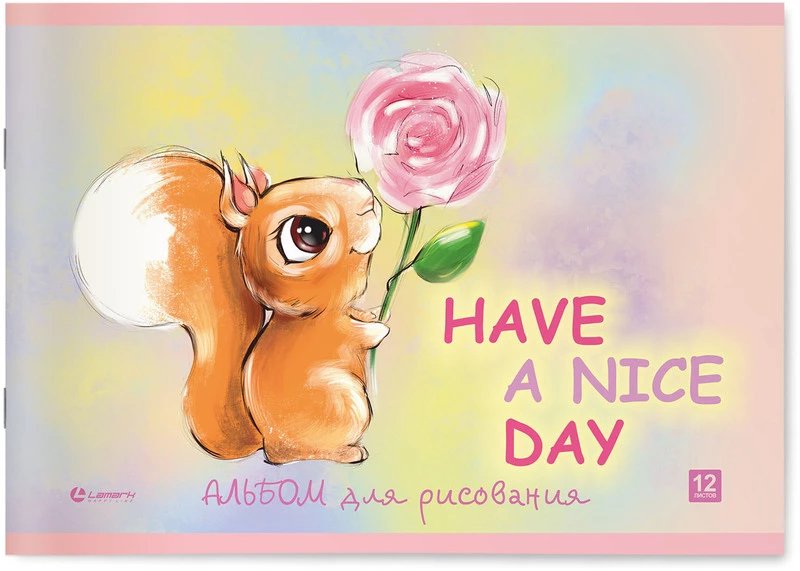 Альбом для рисования А5 12л. на скрепке "Малыши" Lamark