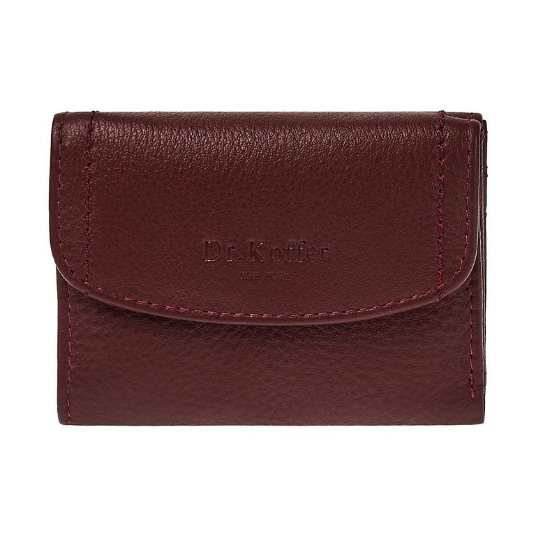 Портмоне Dr.Koffer 9,5*7,5 см, нат. кожа, бордовый