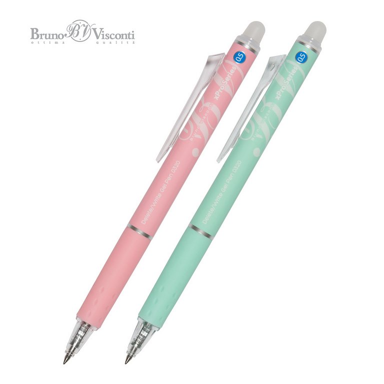 Ручка пиши-стирай автомат гелевая Bruno Visconti "DeleteClick xPro. Zefir" синяя 0,5мм