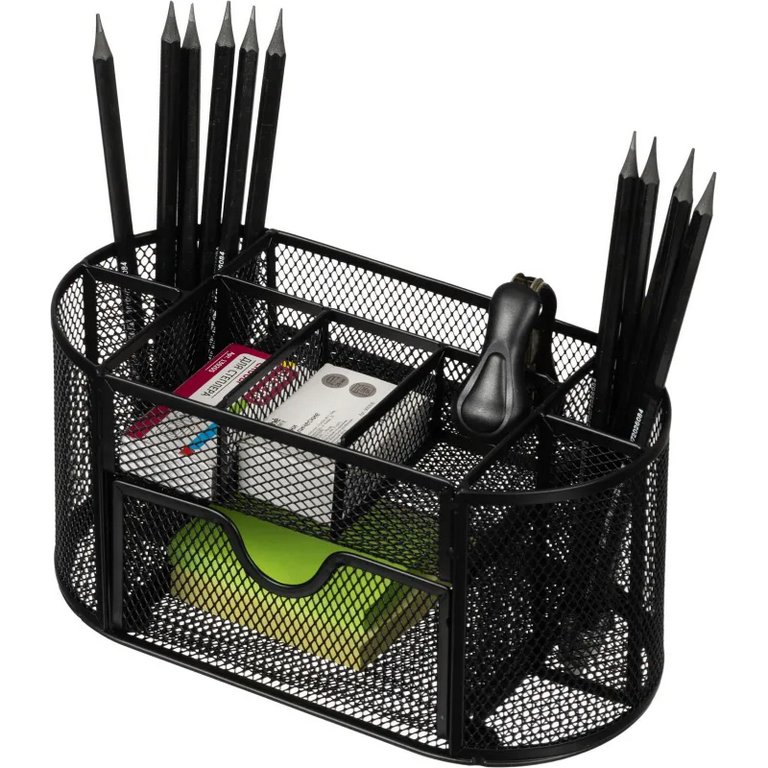 Подставка наст д/канц. принадлеж. металл,  Комус 9 отд. черная