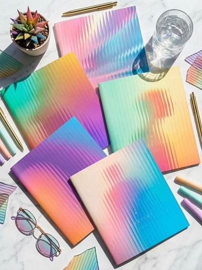Тетрадь 48 лист кл. А5 на скрепке, софт тач "LOREX GLASS GRADIENT"