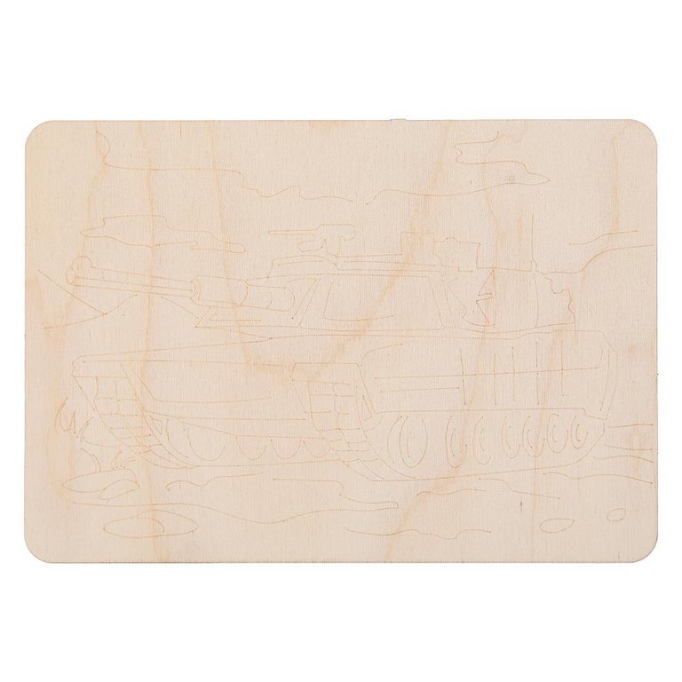 Выжигание "Танк" 20*22 см, МУЛЬТИ АРТ (панно с рисунком)