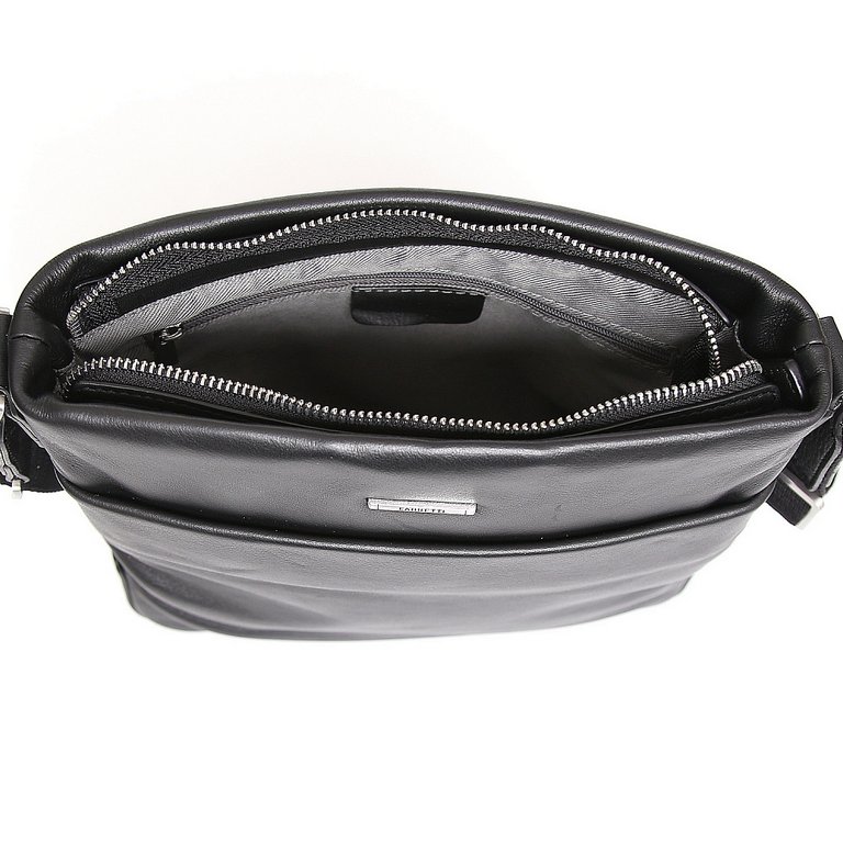 Сумка мужская FABRETTI 22*26*6, нат. кожа, черный