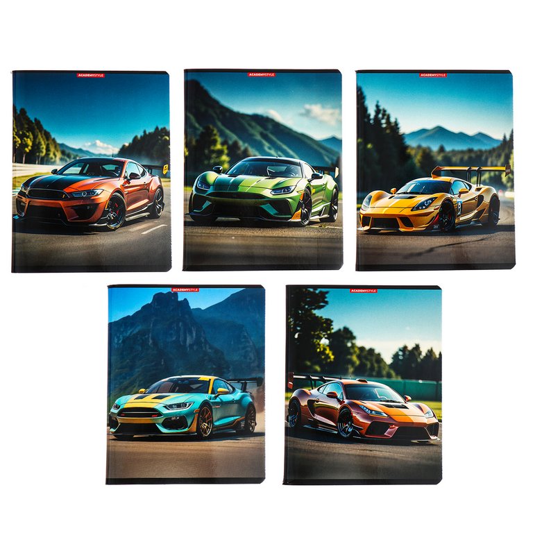 Тетрадь 96 лист кл. А5 на скрепке "Гоночные машины"