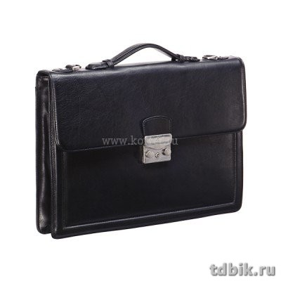 Портфель Dr.Koffer 27*37*4см, нат. кожа, со съемным плечевым ремнем, черный