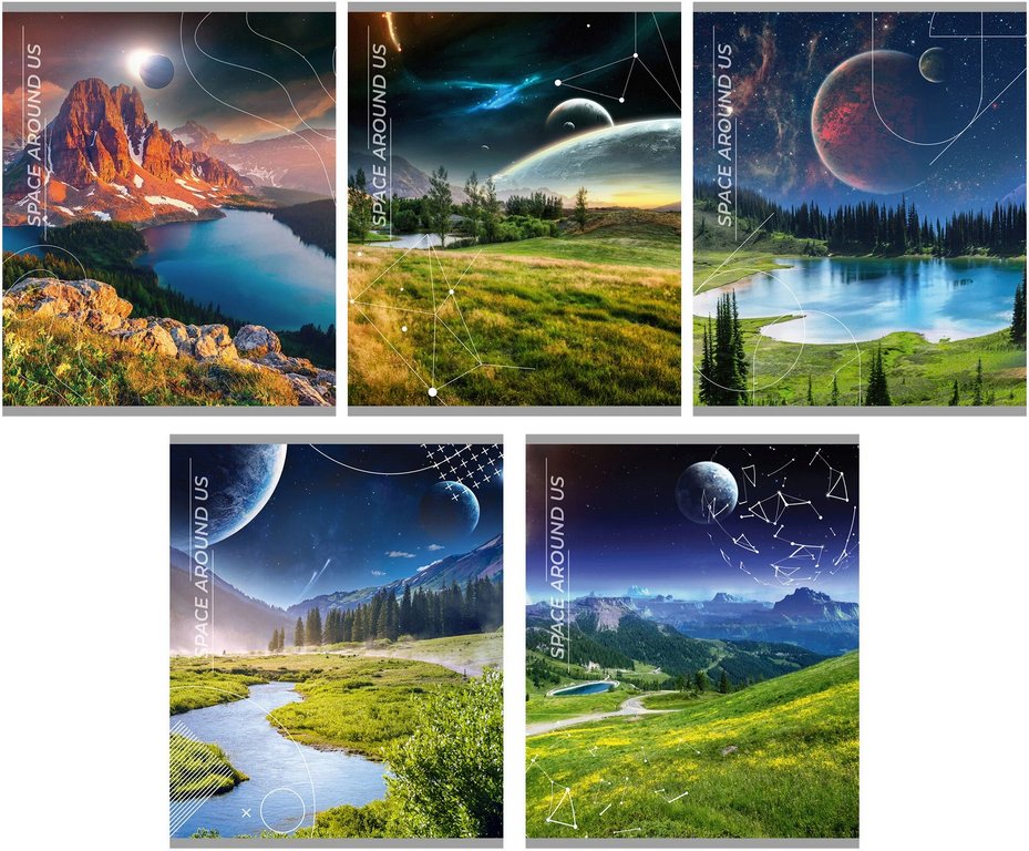 Тетрадь 96 лист кл. А5 на скрепке "Мир вокруг нас"