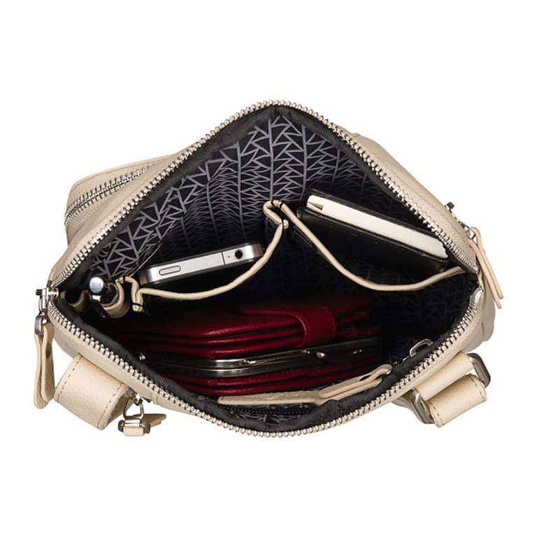 Сумка для документов женская Dr.Koffer 21x24x4см, нат. кожа, через плечо, слон. кость