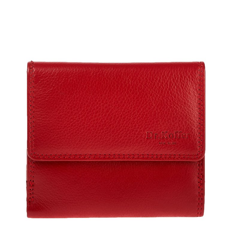 Портмоне Dr.Koffer 12*10см, нат. кожа, красный