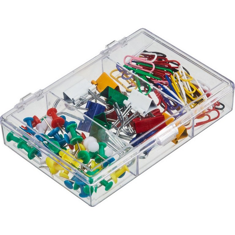 Набор канцлярский Attache (кнопки, скрепки, зажимы) в пластиковом боксе