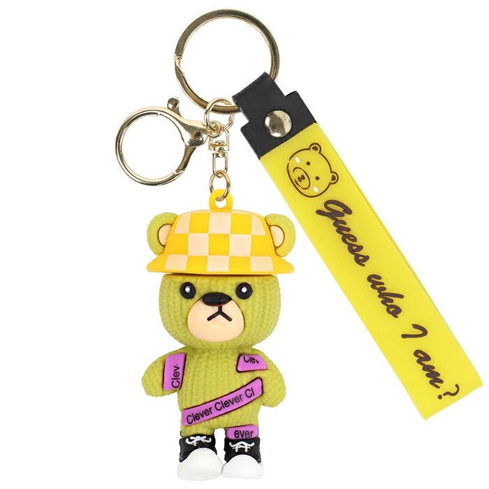 Брелок "Мишка" ассорти (металл и полимерные материалы) 4*7см