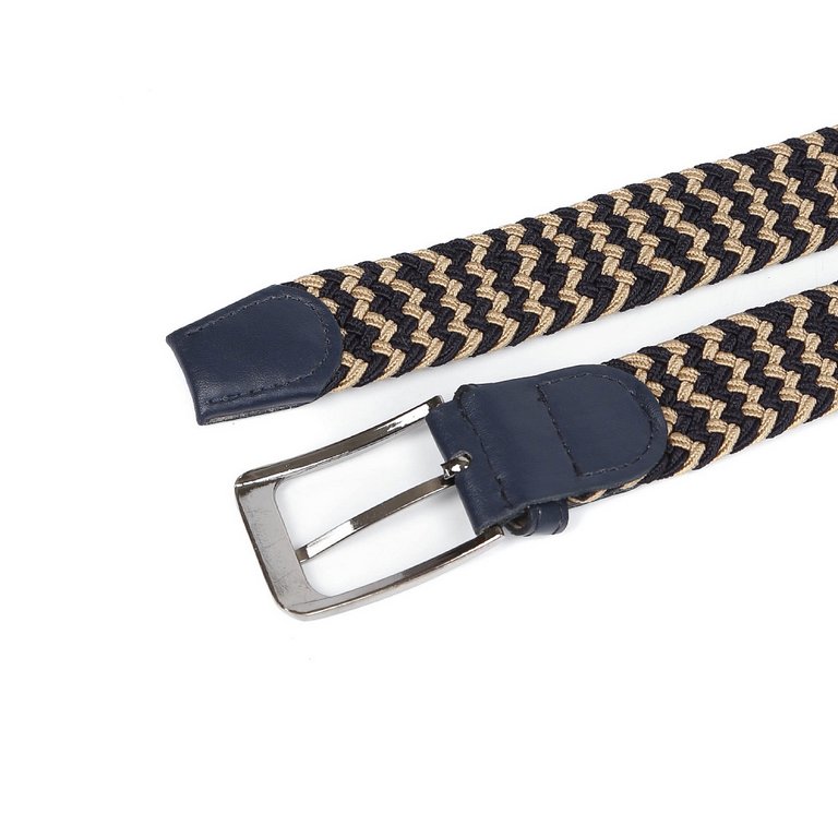 Ремень FABRETTI универсальный, полиэстер размер 125, синий/коричневый