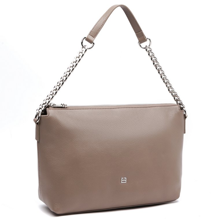 Сумка женская FABRETTI 30х21х10 см, нат. кожа, бежевый