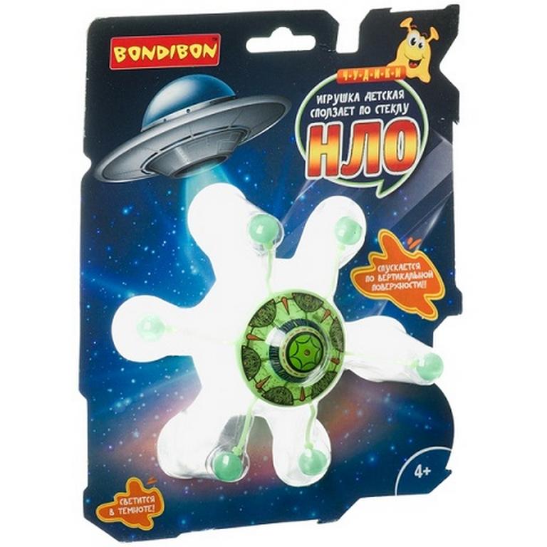 Игрушка Чудики "НЛО" светится в темноте, сползает по стеклу, Bondibon