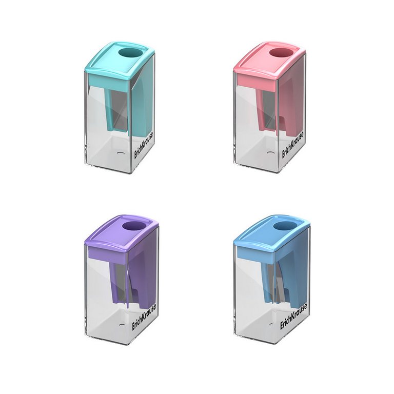 Точилка с контейнером ErichKrause "City Mini. Pastel" ассорти