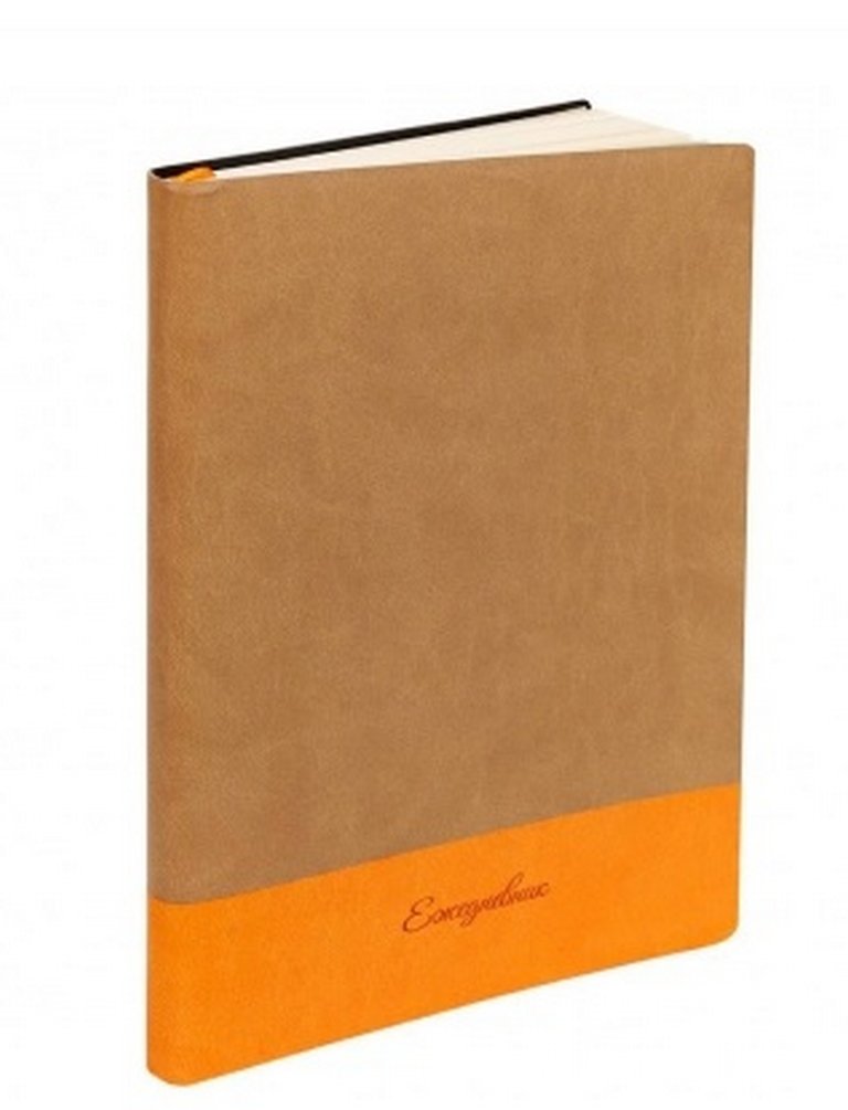 Ежедневник без дат 148*210 мм Collezione "БЛЭКПУЛ, СЕРО-ОРАНЖЕВЫЙ" 136л.,кожзам 2цв, ляссе