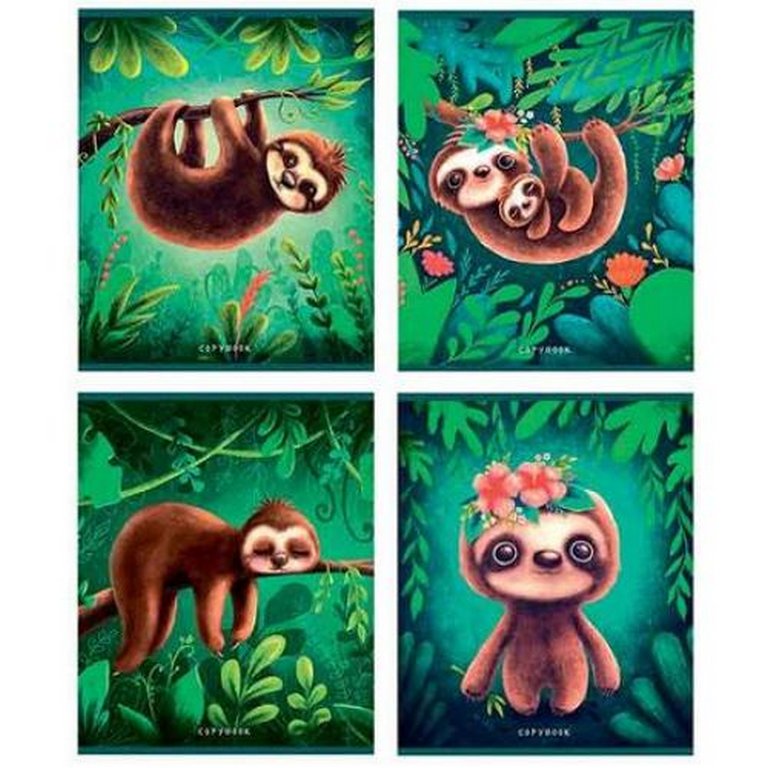 Тетрадь 96 лист кл. А5 на скрепке "МИЛЫЙ ЛЕНИВЕЦ"