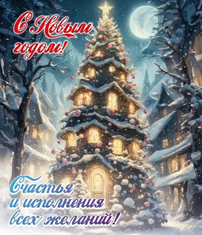 Магнит НГ "Счастья и исполнения всех желаний!" 60*70 мм виниловый
