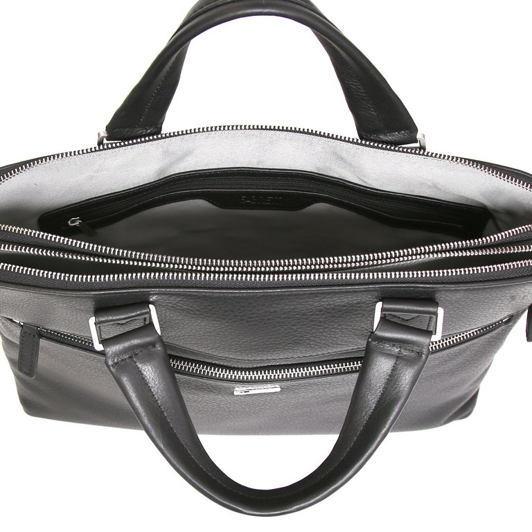 Сумка мужская FABRETTI 38*27*9, нат. кожа, черный