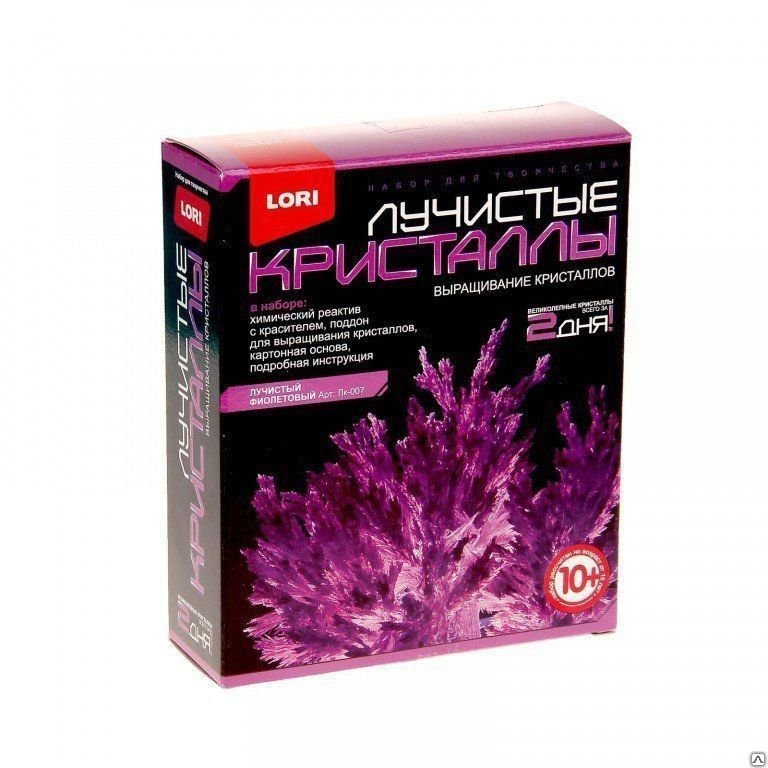 Игра научная 10+ Выращиваем кристаллы Фиолетовый Lori