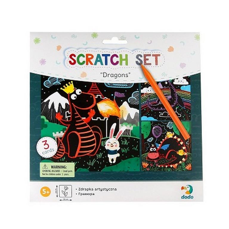 Гравюра 23*23см цветная "Драконы" DODO (3шт/уп)