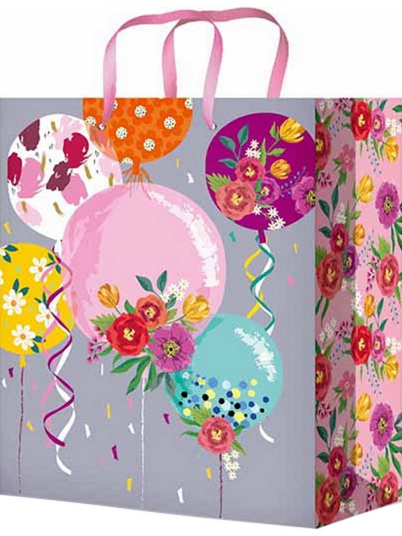 Пакет бумажный 22*31см ламинированный "Шары с цветами"