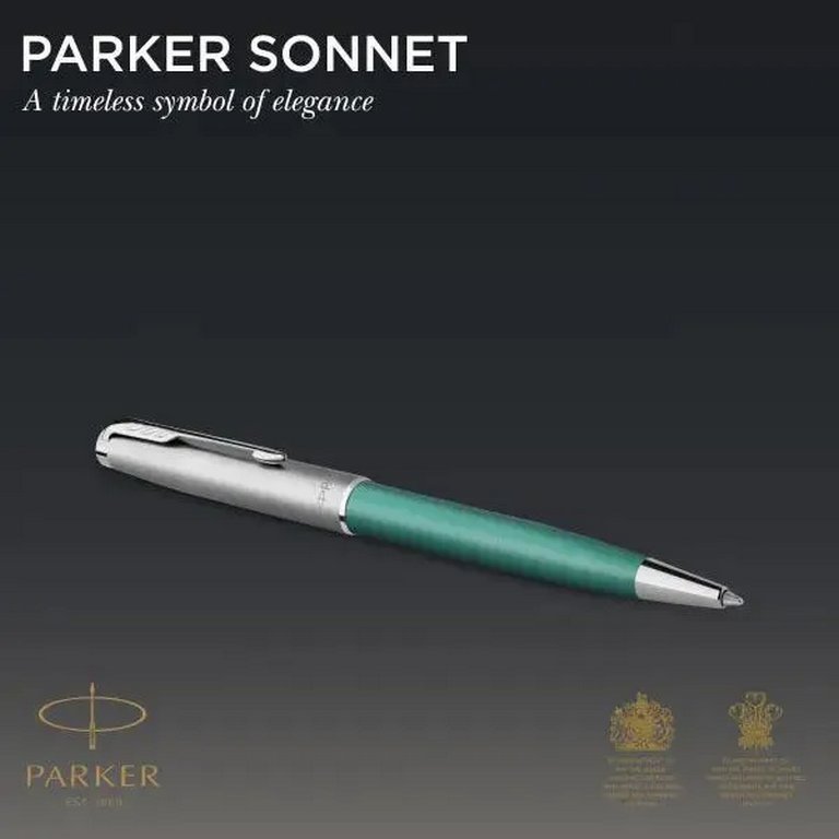 Ручка шариковая Parker Sonnet Essentials LaqGreen СT M (нерж.сталь)