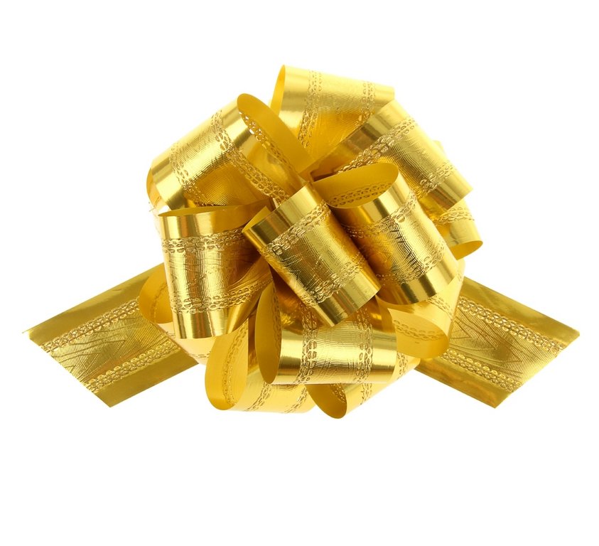 Бант Шар 50мм золото (полоса)