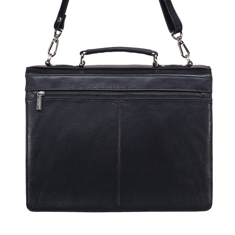 Портфель Dr.Koffer 30*38*12см, нат. кожа, черный
