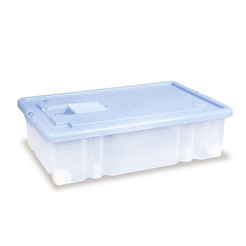 Контейнер для хранения, 36 л. 610х400х170 мм Darel Box, пластиковый с крышкой, прозрачный/голубой