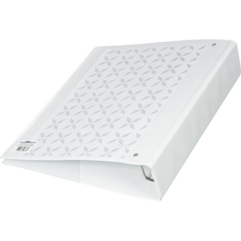 Папка на 4-х кольцах А4 75 мм карман на торце, на лиц. и внут. ст белая "Панорама" Attache Selection