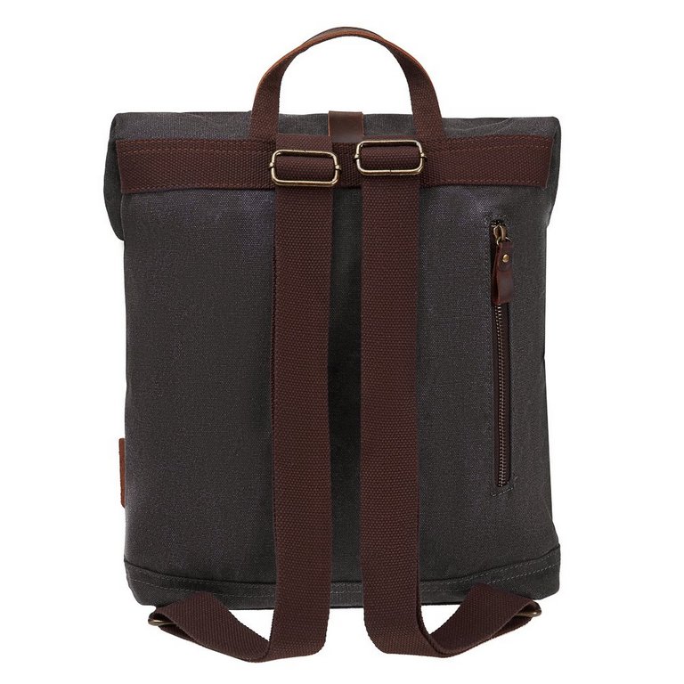 Рюкзак молодежный мужской  Dr.Koffer натуральная кожа/текстиль 36*31*10см, серый