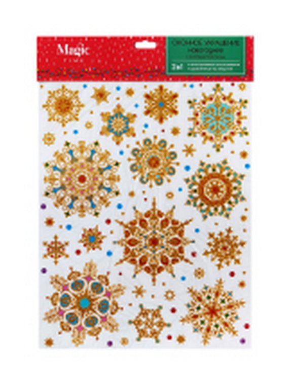 Украшение оконное "Блестящие снежинки" 30х38см